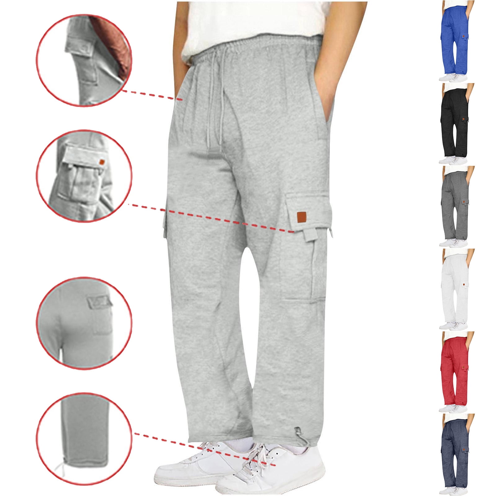 LONKITO Cargo Pants for Men Baggy Straight Leg Athletic Jogger Sweat ...