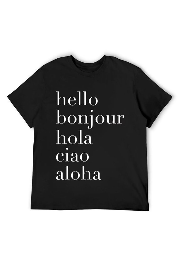 Mens Say Hello Short Sleeve T-Shirt Black M