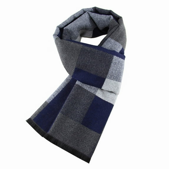 Mens Scarf Classic Color Block Thermal Warm Going-Out Work Fall Winter Long Scarves for Christmas Gifts