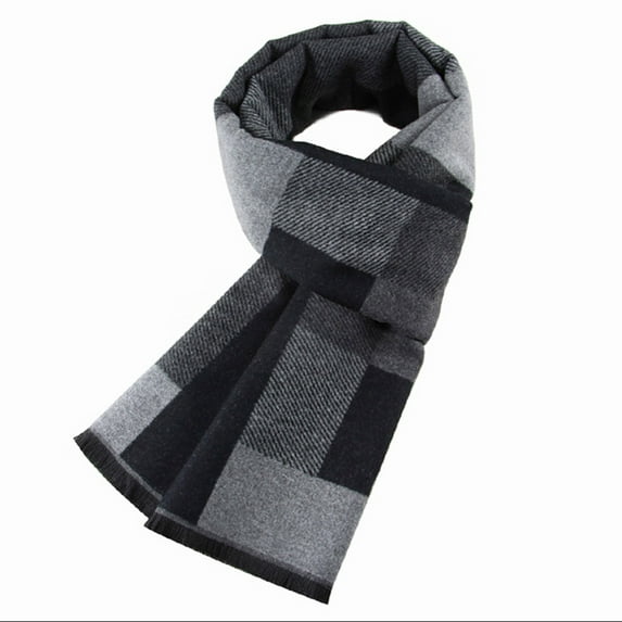 Mens Scarf Classic Color Block Thermal Warm Going-Out Work Fall Winter Long Scarves for Christmas Gifts