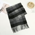 thumbnail image 1 of Mens Scarf Trendy Vintage Plaid Printed Tassels Thermal Warm Going-Out Long Fall Winter Scarves, 1 of 2