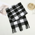 thumbnail image 1 of Mens Scarf Trendy Vintage Plaid Printed Tassels Thermal Warm Going-Out Long Fall Winter Scarves, 1 of 2
