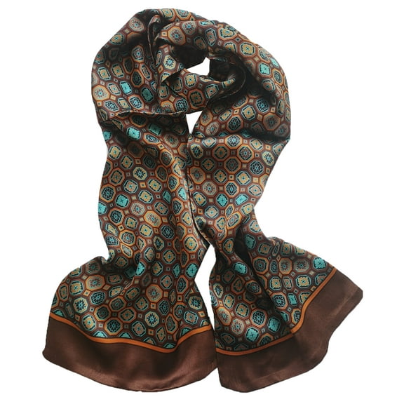 Mens Scarves 100 Silk Tube Scarf Double Layers Fashion Wrap Neckerchief Formal Business Casual Party
