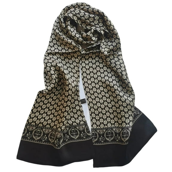 Mens Scarves 100 Silk Tube Scarf Double Layers Fashion Wrap Neckerchief Formal Business Casual Party