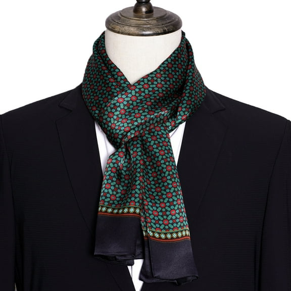 Mens Scarves 100 Silk Tube Scarf Double Layers Fashion Wrap Neckerchief Formal Business Casual Party