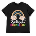 thumbnail image 1 of Mens School Counselor Funny First Day Back To School Graphic T-Shirt Black, 1 of 5