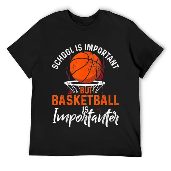 Mens School Is Important But Basketball Is Importanter Basketball T-Shirt Black