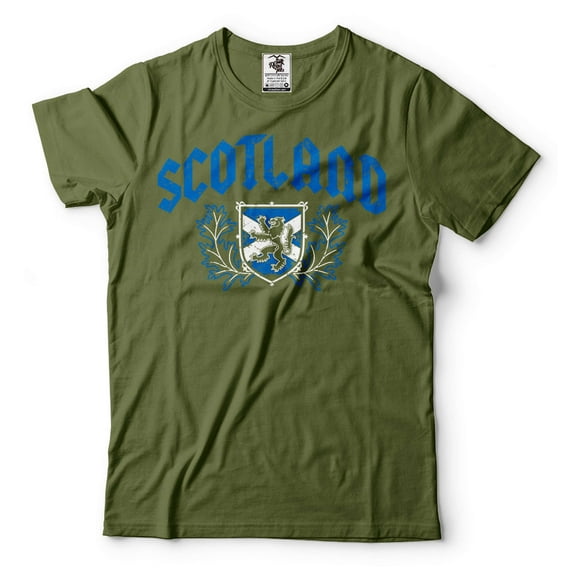 Mens Scotland Shirt Scottish Gifts Scotland Patriotic Flag Tee Scotland National Shirt Scottish Tee (XX-Large Military Green)