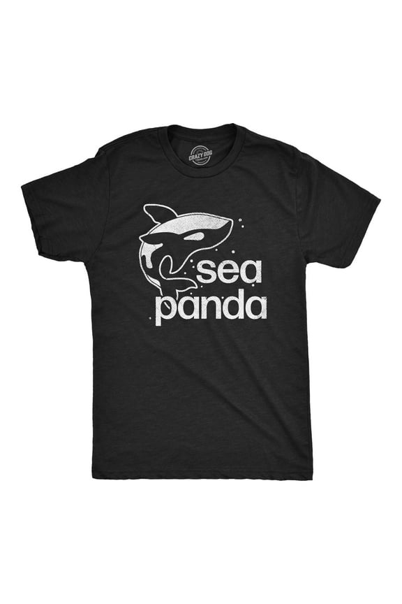 Mens Sea Panda T Shirt Funny Cute Orca Killer Whale Lovers Tee for Guys Graphic Tees