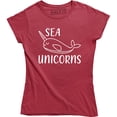 thumbnail image 1 of Mens Sea Unicorns Smiling Narwhal Funny Nautical Whale Boat Narwhal T-Shirt, 1 of 4