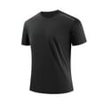 thumbnail image 1 of Mens Seamless Athletic T Shirt Cool Ice Silk Thin Workout Tops Summer Short Sleeve Quick-Drying Tee Shirts Black XXXXL, 1 of 7