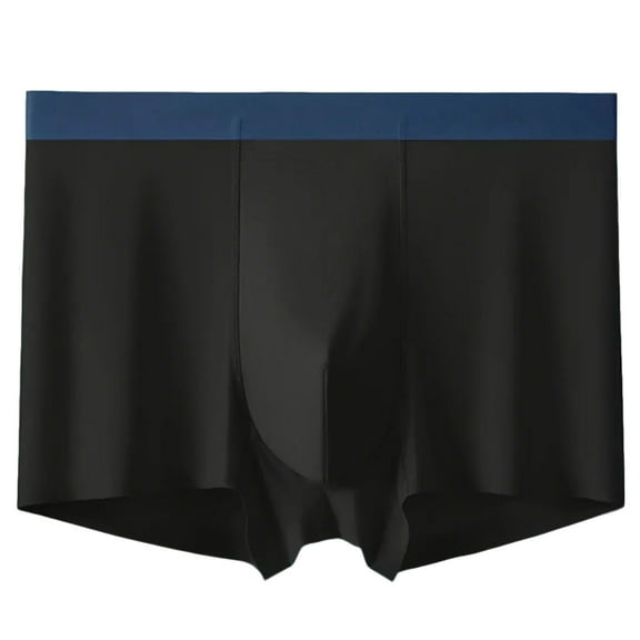 Mens Seamless Ice Silk Boxer Shorts Ultra Soft Stretchy Underwear Traceless Briefs Sexy See Through Transparent Breathable Comfort Trunks