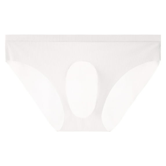Mens Seamless Ice Silk Underwear Ultra Thin See Through Bikini Briefs Sexy Open Fly Breathable Elastic Mini Shorts Comfortable Underpants