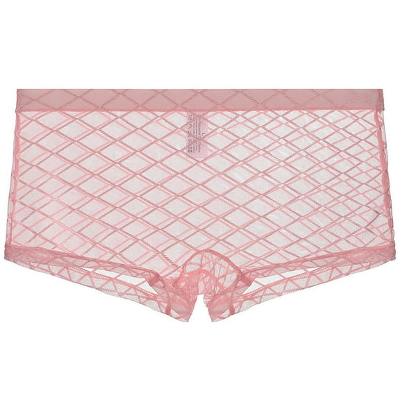 Mens See Through Boxers Sexy Mesh Lace Trunk Underwear Seamless Thin Bulge Pouch Boxer Briefs Ultra Thin Sheer Breathable Comfortable
