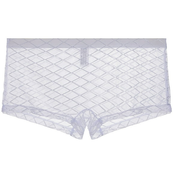 Mens See Through Boxers Sexy Mesh Lace Trunk Underwear Seamless Thin Bulge Pouch Boxer Briefs Ultra Thin Sheer Breathable Comfortable