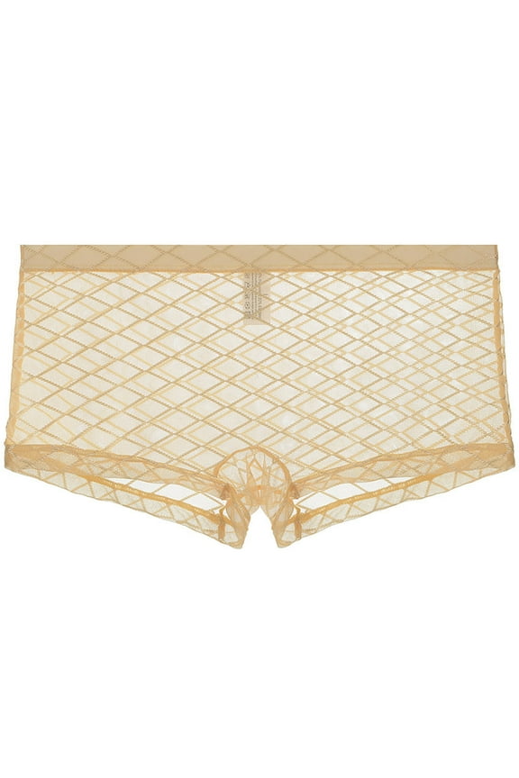 Mens See Through Boxers Sexy Mesh Lace Trunk Underwear Seamless Thin Bulge Pouch Boxer Briefs Ultra Thin Breathable Comfortable