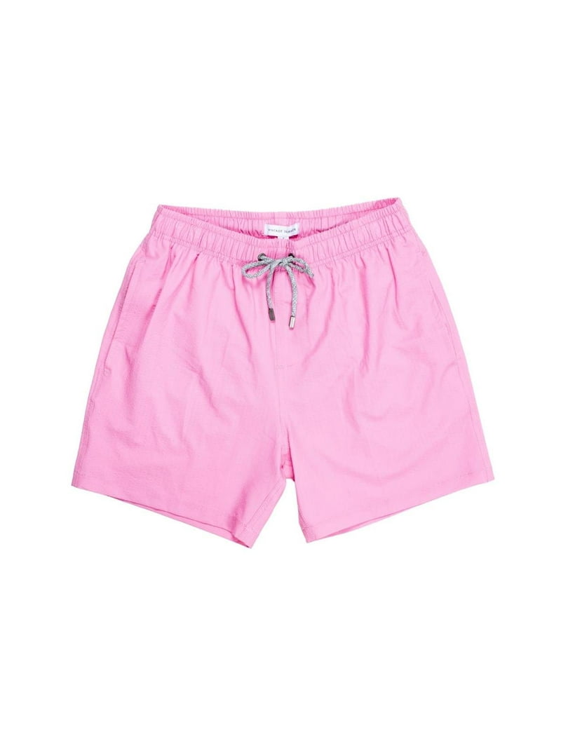Mens Seersucker Swim Shorts Dry Fast 4 Ways Stretch Swimming