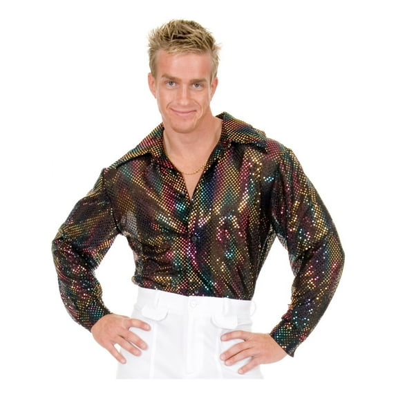 Mens Sequin Disco Shirt Halloween Costume