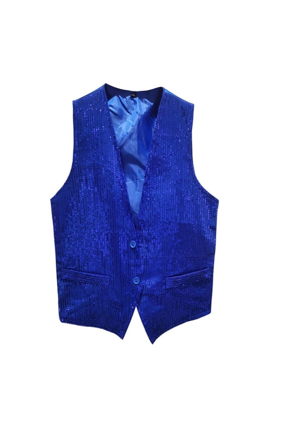 Mens Sequins Vest Party Vest Button Down Sleeveless V-Neck Suit Waistcoat 2025 Formal Shiny Prom Vests Gothic Vest Men 3D-Print Funny