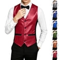 thumbnail image 1 of Mens Sequins Vest formal/Leisure V-neck Shiny Waistcoat Prom Party Tuxedo Size 3XL Red, 1 of 9