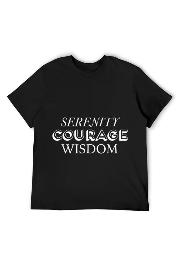 Mens Serenity Courage Wisdom Spiritual Religious Gift TShirt Black