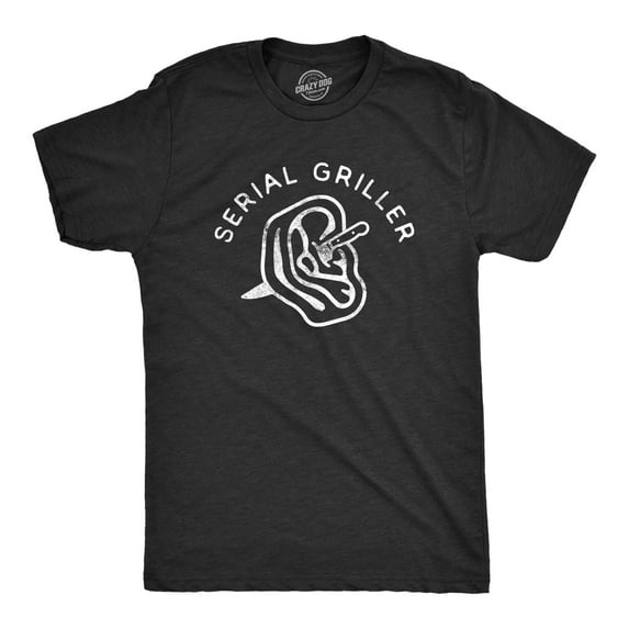 Mens Serial Griller T Shirt Funny Backyard BBQ Cook Chef Summer Grilling Graphic Tee Graphic Tees