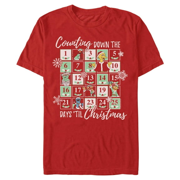 Mens Sesame Street Counting Down The Days Til Christmas T Shirt