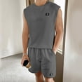 thumbnail image 1 of Mens Sets 2 Piece Outfits Shirt Fashion Summer Tracksuits Casual Set Sleeveless Tank and Shorts Set for Men, 1 of 7