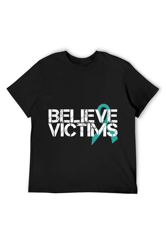 Mens Sexual Assault Awareness Design Believe Victims Gift T Shirt Black