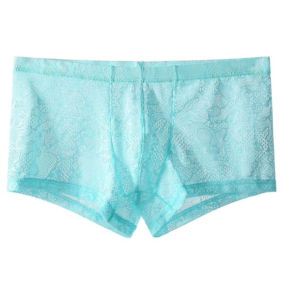 Mens Sexy Lace Panties Cheeky Underwear Low Waist Thongs G-String U Convex Underpants