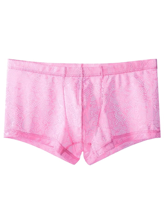Mens Sexy Lace Panties Cheeky Underwear Low Waist Thongs G-String U Convex Underpants