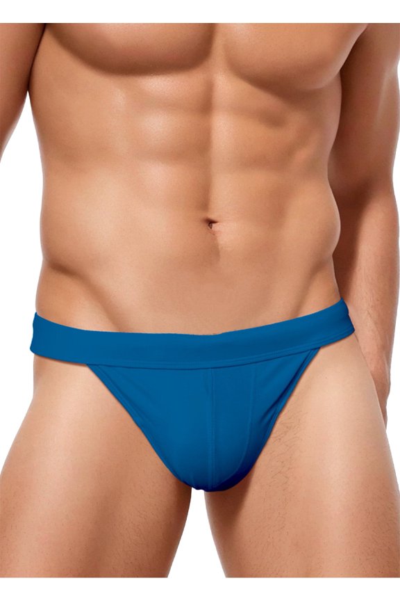 Mens Sexy Low Rise Swimsuits Quick Dry Bikini Swimming Briefs Adjustable Drawstring Bathing Suits with Pouch Thong Swimwear