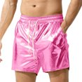 thumbnail image 1 of Mens Sexy Metallic Shiny Shorts - Drawstring Pocket Short Pants - Workout Running Casual - Polyester - M-XXXXXL, 1 of 5