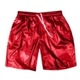 thumbnail image 1 of Men's Shorts Men's Knee-Length Shorts Mens Sexy Shorts Metallic Shiny Sparkly Hot Drawstring Short Pants With Pockets, 1 of 6