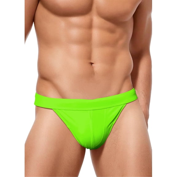 Mens Sexy Swim Thong Briefs Hot Summer Lightweight Triangle Swimwear Low Rise Drawstring Bikini G-String Surfing Bathing Underwear