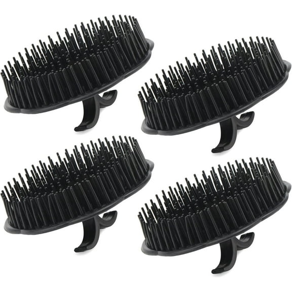 Mens Shampoo Brush. 4pcs Scalp Massager Brushes. Massage Hair Brush Floriated Shower Comb for Deep Cleaning Hair Men's Hand Brush Plastic Growth Beard Brush Pet Grooming Round Palm Brush