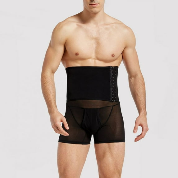 Mens Shapewear Shorts High Waisted Compression Underwear Boys Adjustable Solid Color Waist Trainers Athletic Body Shaper Boxer Briefs