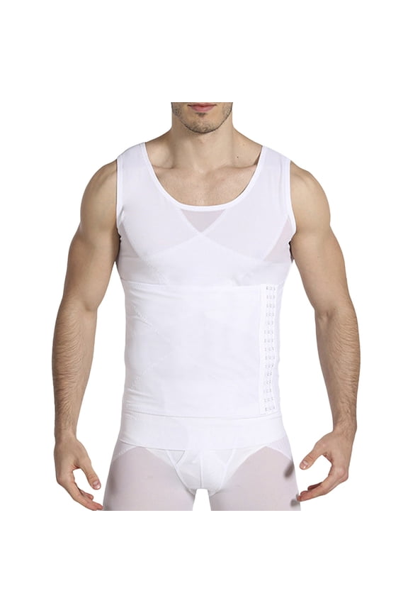 Mens Shapewear Slimming Body Shaper Vest Tummy Control Compression Shirts Tight Tank Top