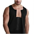 thumbnail image 1 of Mens Shapewear Tank Tops Compression with Zip-Up and Buckles Sleeveless Corsets Solid Stretchy Round Neck Athletic Gym Sports Vest Tshirts, 1 of 8