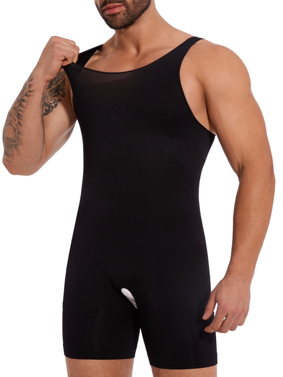 Mens Shapewear Tummy Control Bodysuit Waist Trainer Full Body Shaper Fajas Compression Shorts Slim Belly