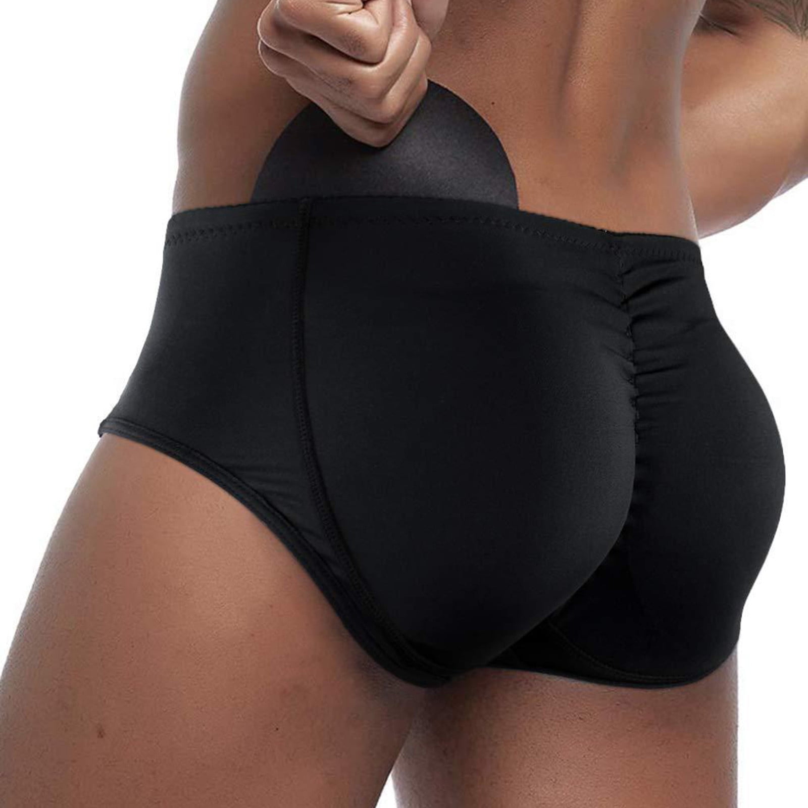Men's Butt Padded Shapewear Shorts – Removable Pads, Seamless Lift Underwear