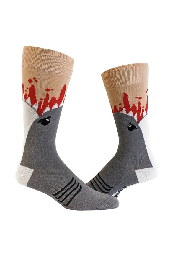 Mens Shark Attack Socks Funny Jaws Funny Sayings Cool Gag Gift Novelty Footware
