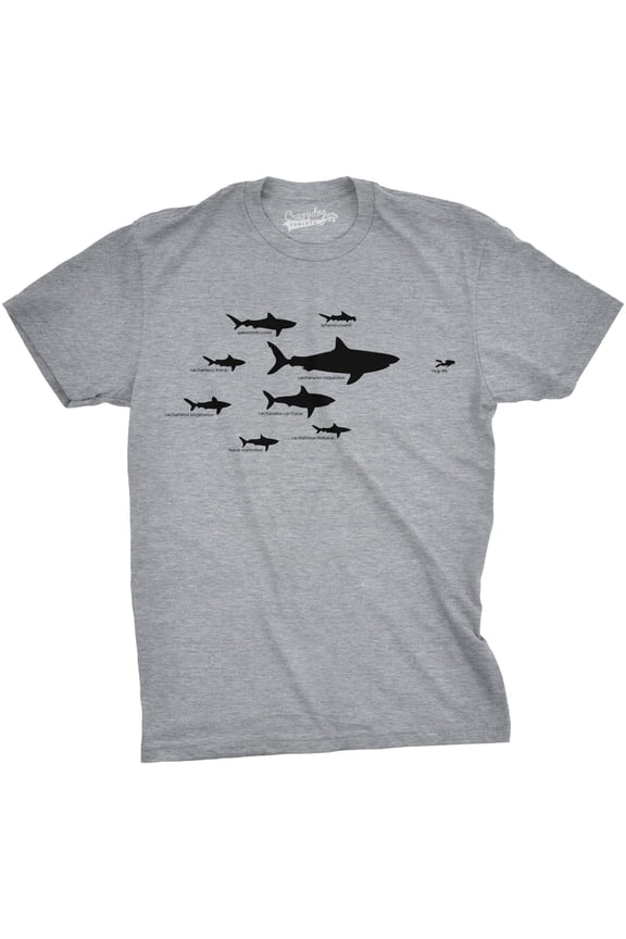 Mens Shark Hierarchy Chart T Shirt Funny Science Ocean Tee for Guys Graphic Tees