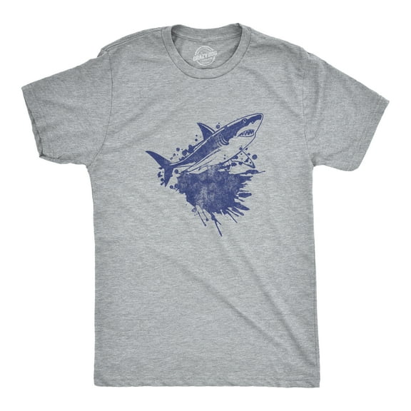 Mens Shark Ink Splatter T Shirt Funny Awesome Shark Week Lovers Tee for Guys Graphic Tees