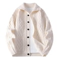 thumbnail image 1 of Mens Shawl Collar Cardigan Sweater Cable Knitted Button Down Sweaters Lightweight Spring Outwear Outfit Pockets, 1 of 7