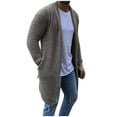 thumbnail image 1 of Mens Shawl Collar Long Knit Cardigan with Ruffle and Draped Cape Style Fashionable Comfortable Sweater for Modern Wardrobe Workwear Men's Trench Coat Plus Size Winter Cardigan for Men, 1 of 5