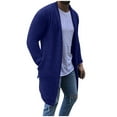 thumbnail image 1 of Mens Shawl Collar Long Knit Cardigan with Ruffle and Draped Cape Style Fashionable Comfortable Sweater for Modern Wardrobe Workwear Men's Trench Coat Plus Size Winter Cardigan for Men, 1 of 5