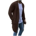 thumbnail image 1 of Mens Shawl Collar Long Knit Cardigan with Ruffle and Draped Cape Style Fashionable Comfortable Sweater for Modern Wardrobe Workwear Men's Trench Coat Plus Size Winter Cardigan for Men, 1 of 5
