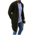 thumbnail image 1 of Mens Shawl Collar Long Knit Cardigan with Ruffle and Draped Cape Style Fashionable Comfortable Sweater for Modern Wardrobe Workwear Men's Trench Coat Plus Size Winter Cardigan for Men, 1 of 5