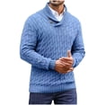 thumbnail image 1 of Mens Shawl Collar Sweater Button Textured Cable Knit Sweaters Business Casual Chunky Pullover Shirts, 1 of 4